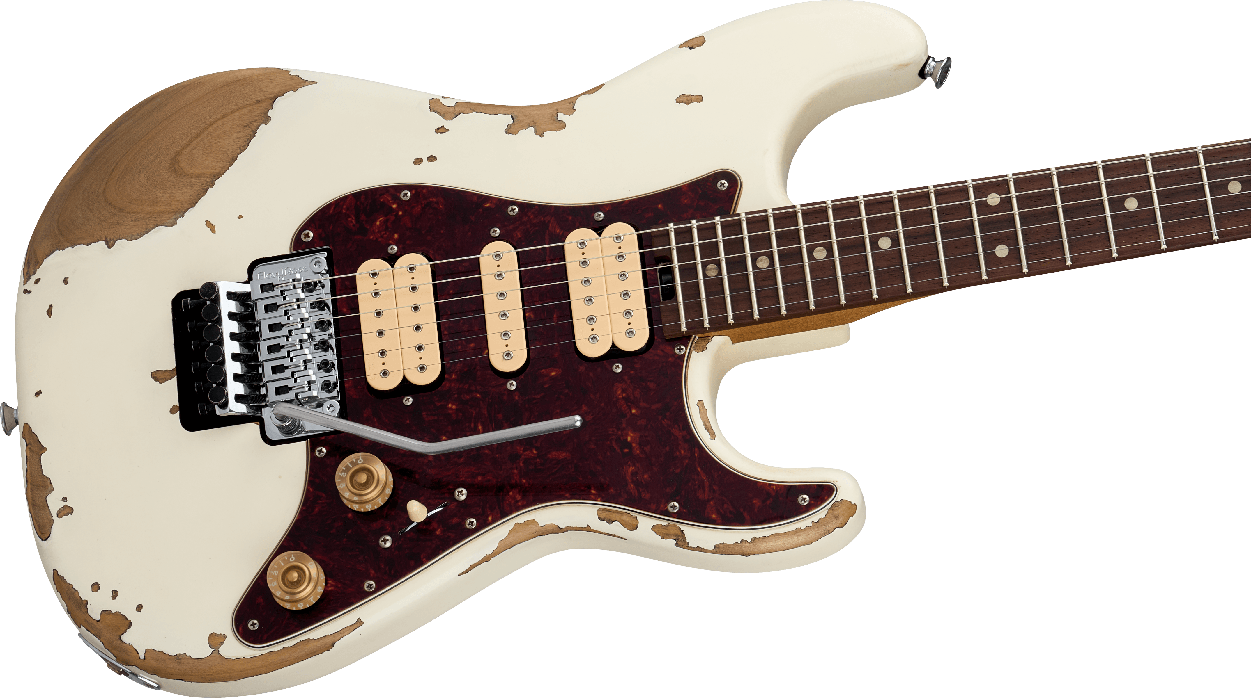 CHARVEL LIMITED EDITION Distressed Relic Super-Stock So-Cal Style 1 HH FR RW, Rosewood Fingerboard, Aged Arctic 2966634300 SERIAL NUMBER MC241757 - 8.4 LBS