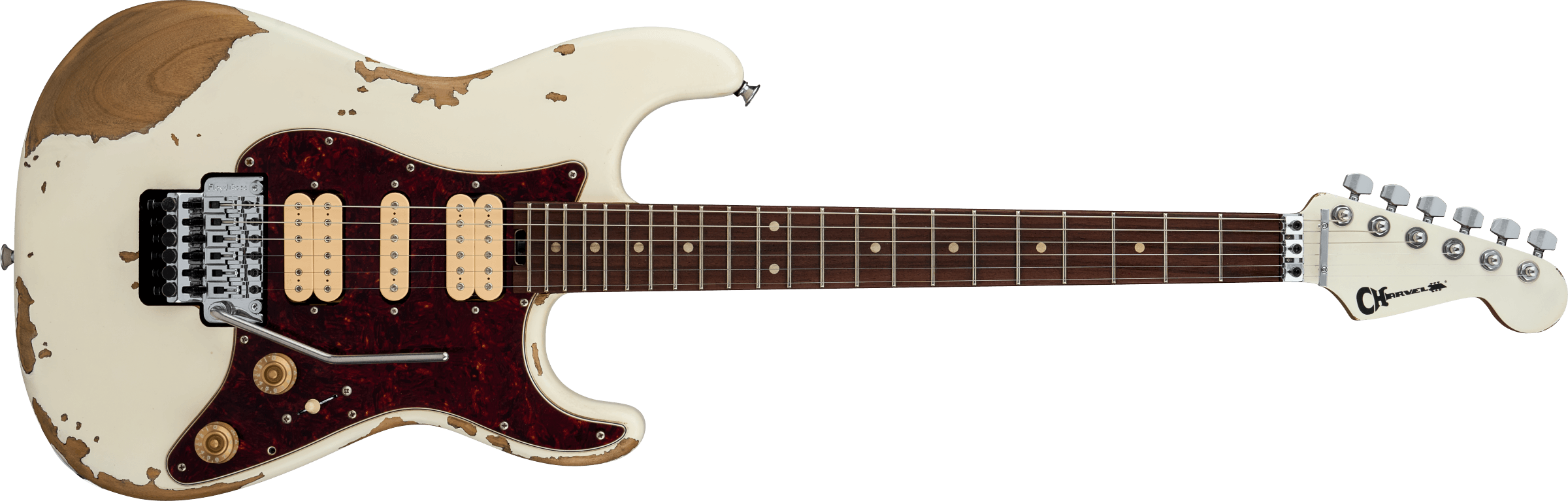 CHARVEL LIMITED EDITION Distressed Relic Super-Stock So-Cal Style 1 HH FR RW, Rosewood Fingerboard, Aged Arctic 2966634300 SERIAL NUMBER MC241757 - 8.4 LBS