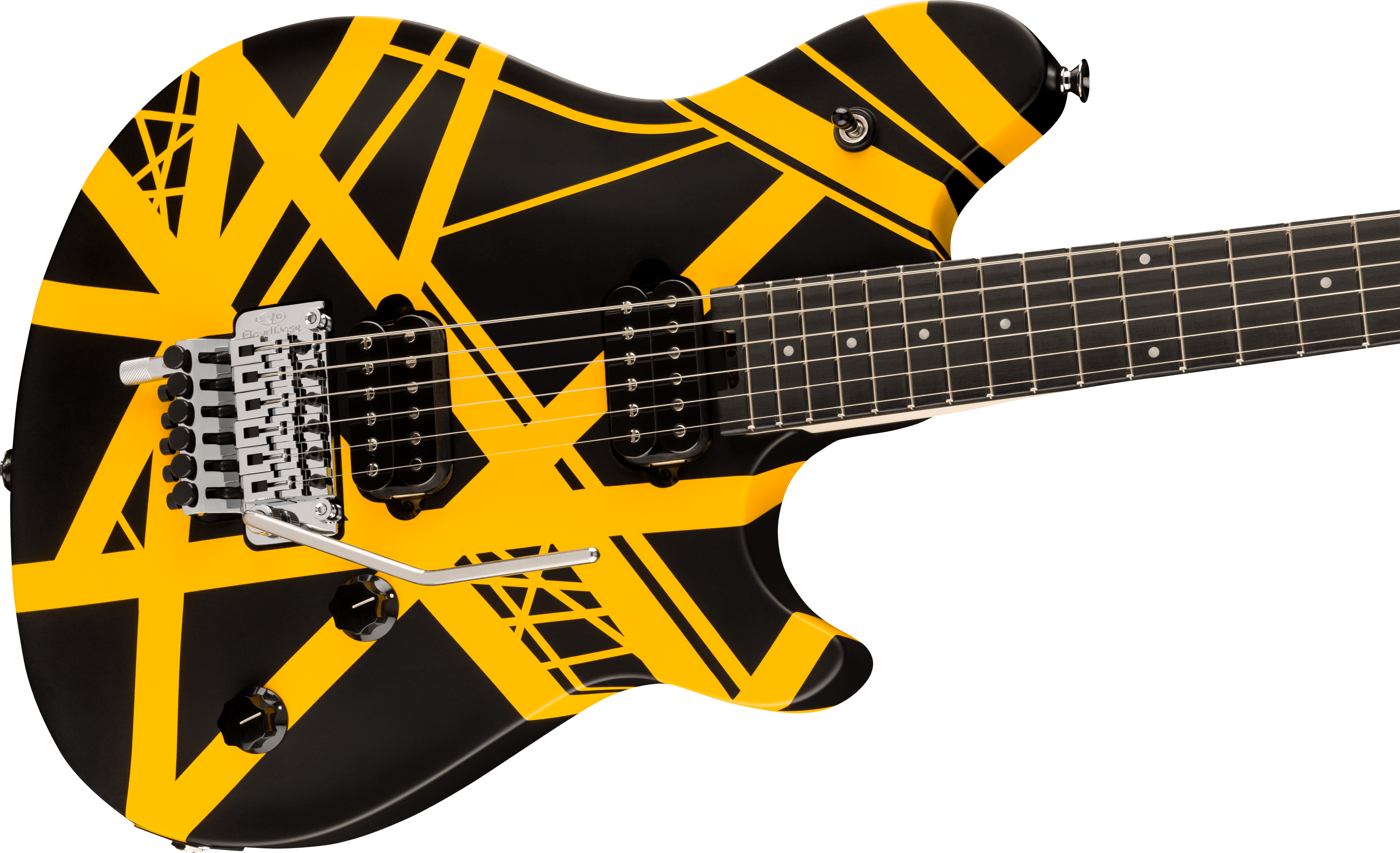EVH Wolfgang Special Striped Series Ebony Fingerboard Satin Black and Yellow 5107702316