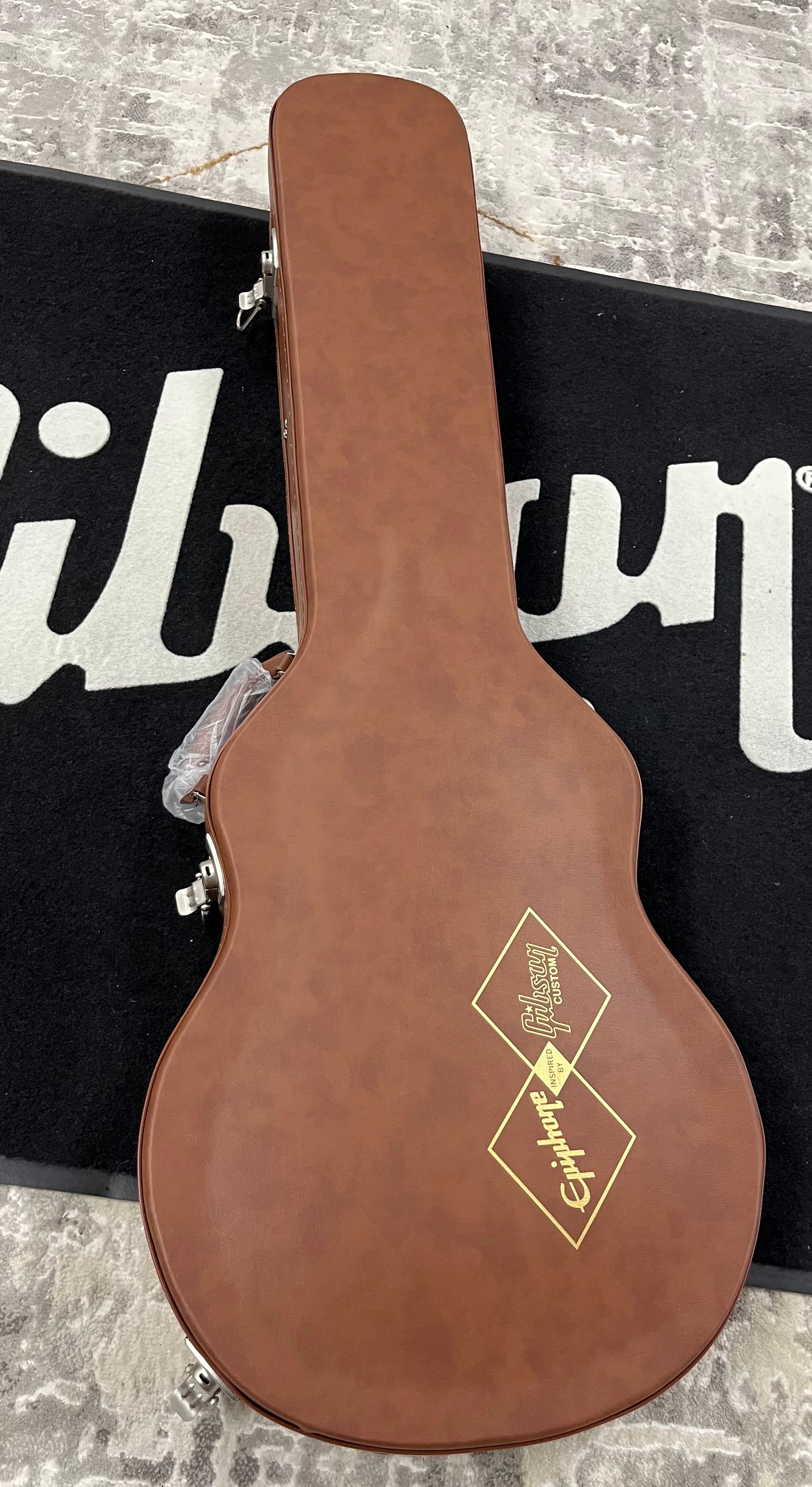 Epiphone 1959 Figured Flame Top Les Paul Standard Reissue Electric Guitar with Hardshell Case - Washed Bourbon Burst ECLPR9WBNH SERIAL NUMBER 24111522426 - 9.6 LBS