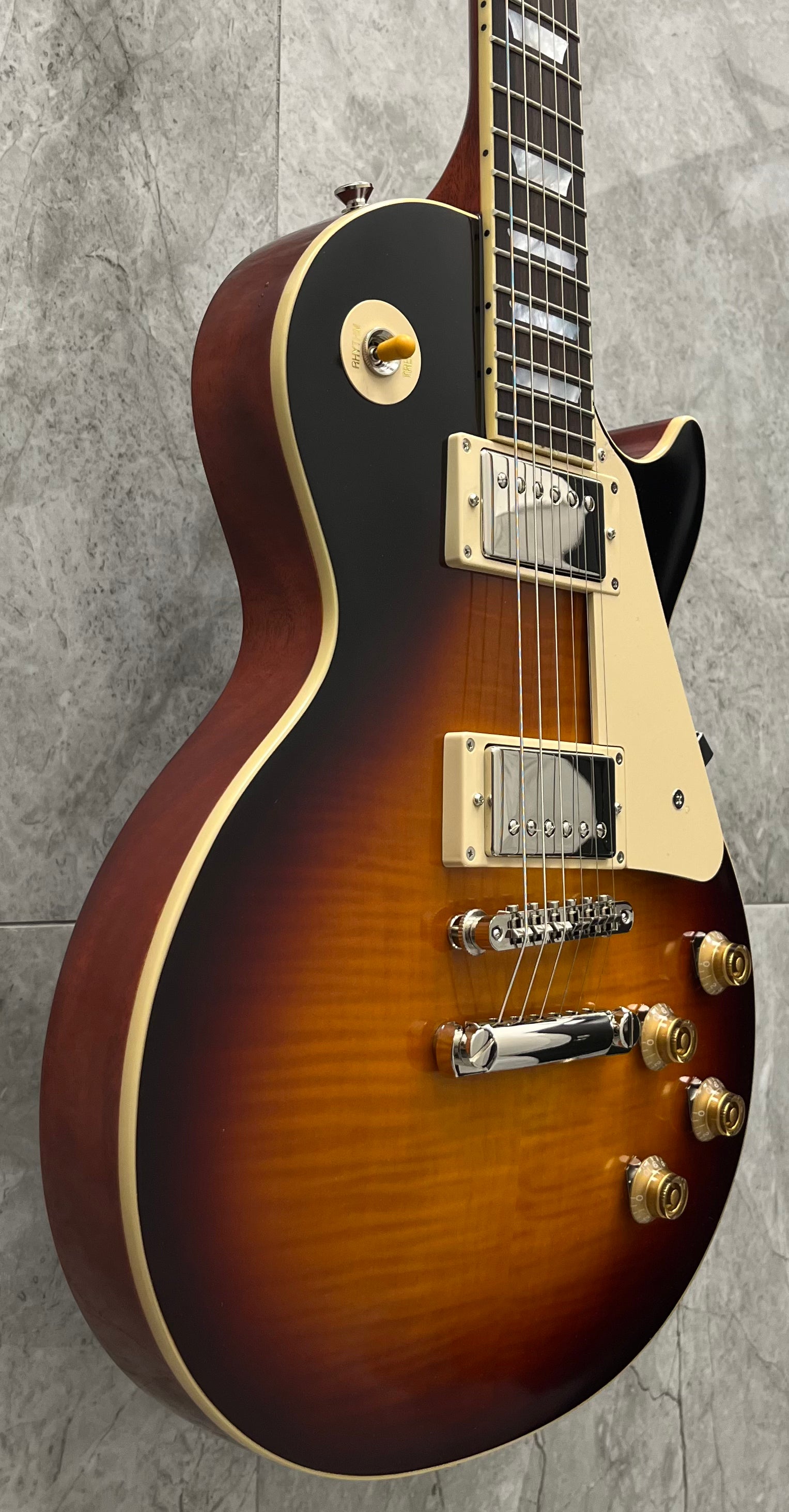 Epiphone 1959 Figured Flame Top Les Paul Standard Reissue Electric Guitar with Hardshell Case - Washed Bourbon Burst ECLPR9WBNH SERIAL NUMBER 24111522426 - 9.6 LBS