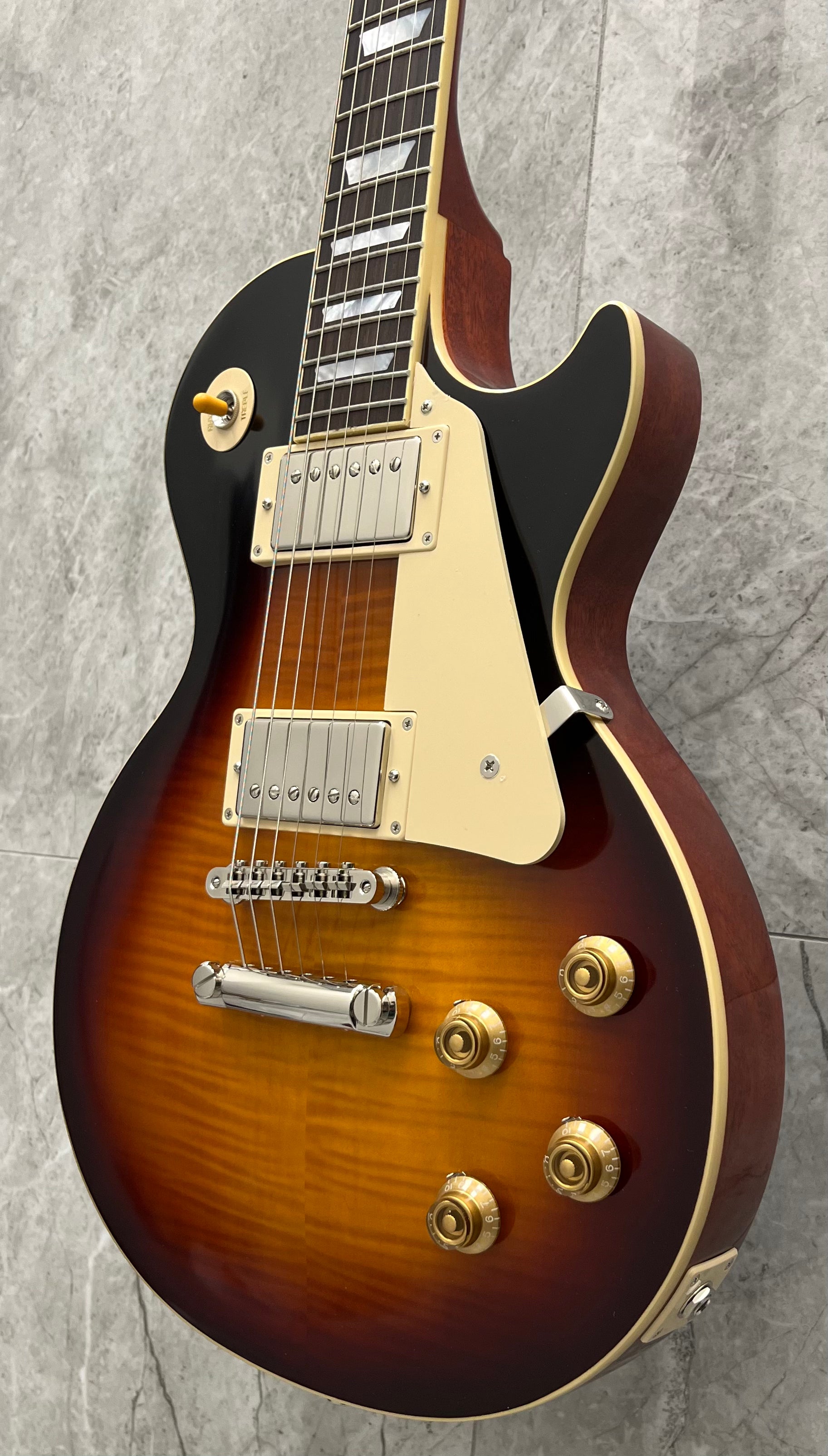 Epiphone 1959 Figured Flame Top Les Paul Standard Reissue Electric Guitar with Hardshell Case - Washed Bourbon Burst ECLPR9WBNH SERIAL NUMBER 24111522426 - 9.6 LBS