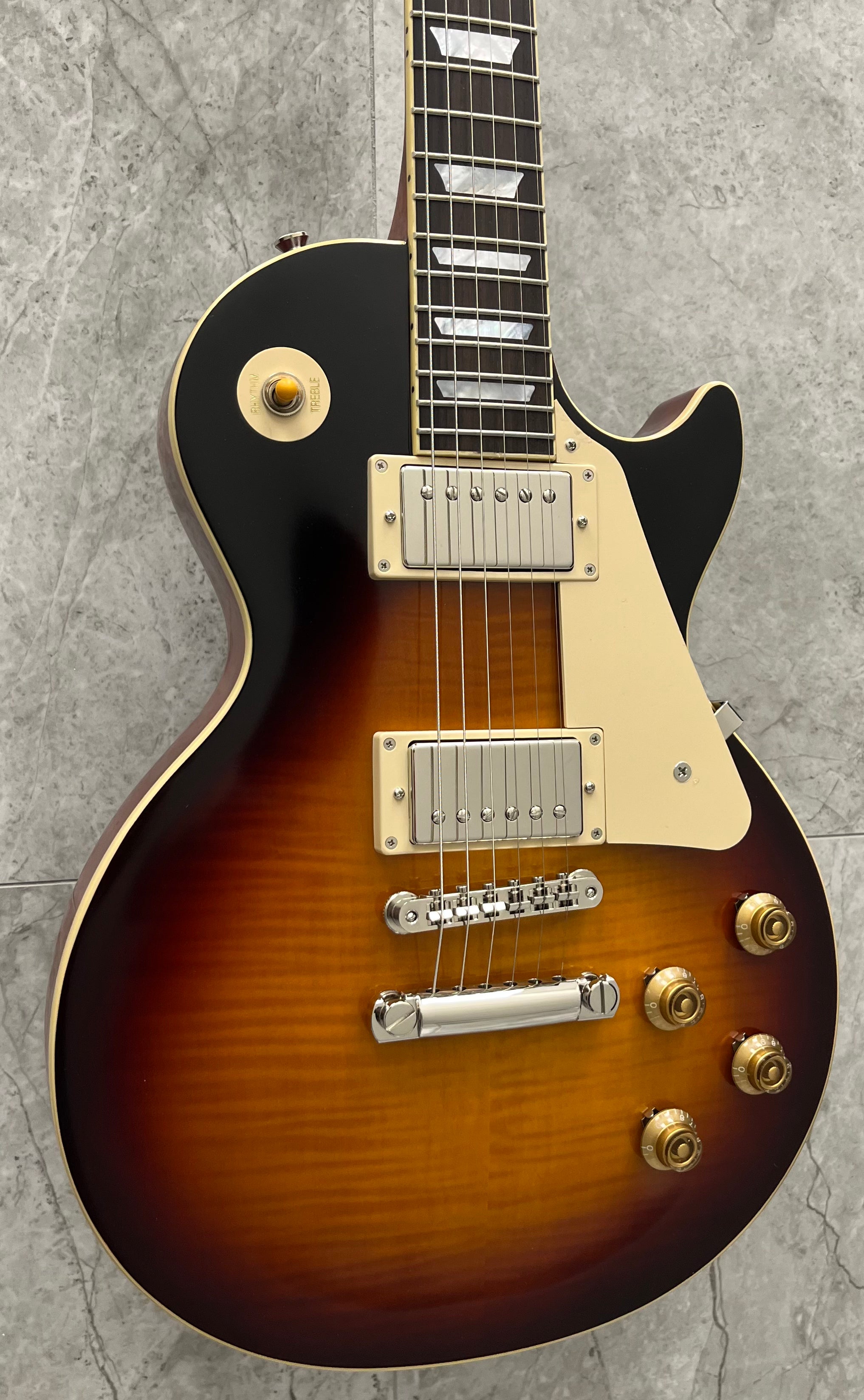 Epiphone 1959 Figured Flame Top Les Paul Standard Reissue Electric Guitar with Hardshell Case - Washed Bourbon Burst ECLPR9WBNH SERIAL NUMBER 24111522426 - 9.6 LBS