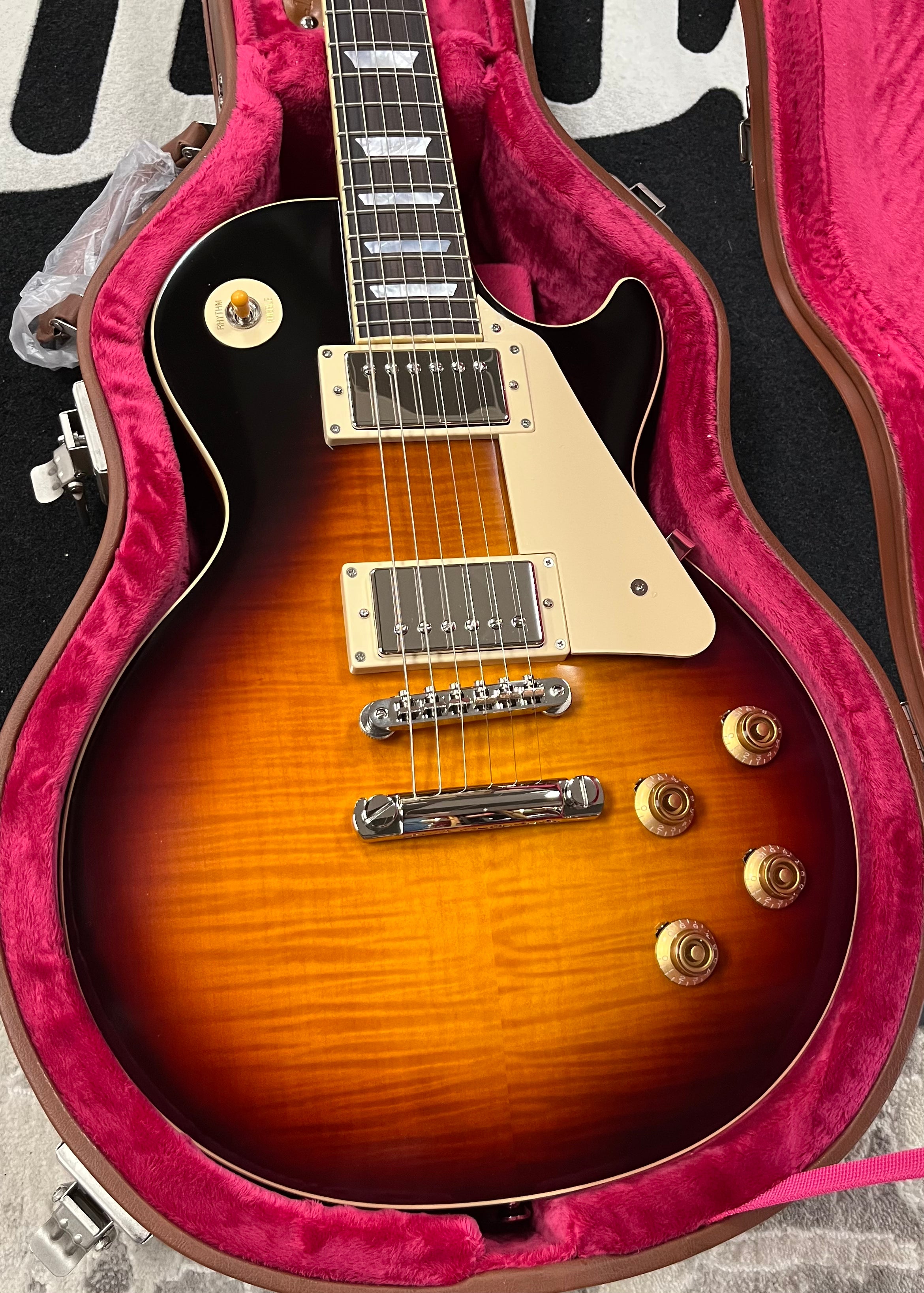 Epiphone 1959 Figured Flame Top Les Paul Standard Reissue Electric Guitar with Hardshell Case - Washed Bourbon Burst ECLPR9WBNH SERIAL NUMBER 24111522426 - 9.6 LBS