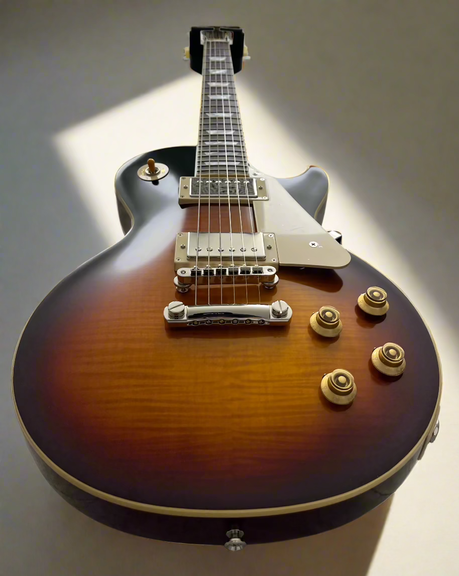 Epiphone 1959 Figured Flame Top Les Paul Standard Reissue Electric Guitar with Hardshell Case - Washed Bourbon Burst ECLPR9WBNH SERIAL NUMBER 24111522426 - 9.6 LBS