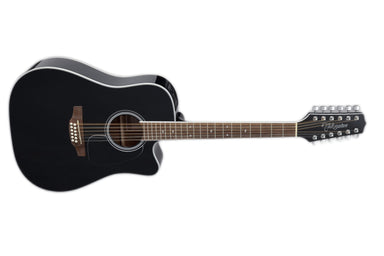 Takamine G-series Cutaway Dreadnought 12 String Acoustic Guitar With Gig Bag, Black GD38CE-BLK