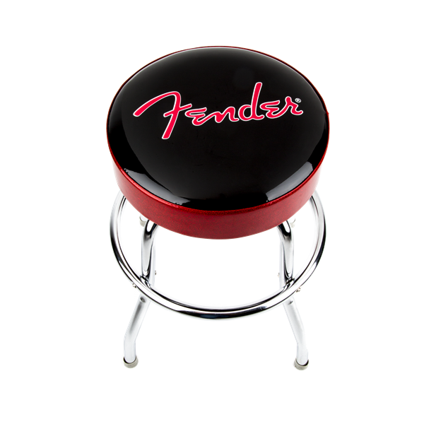 Fender 24 Inch Barstool Black with Red Sides and Fender Logo 0990205020