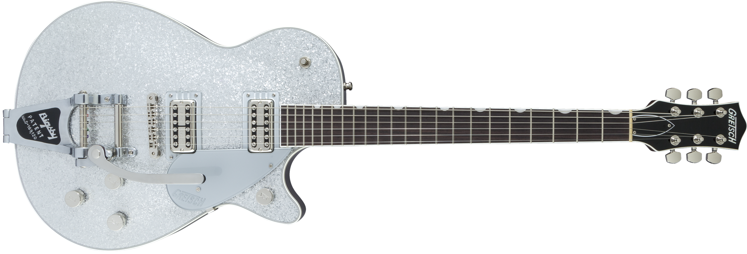Gretsch G6129T Players Edition Jet FT with Bigsby Rosewood Fingerboard in Silver Sparkle