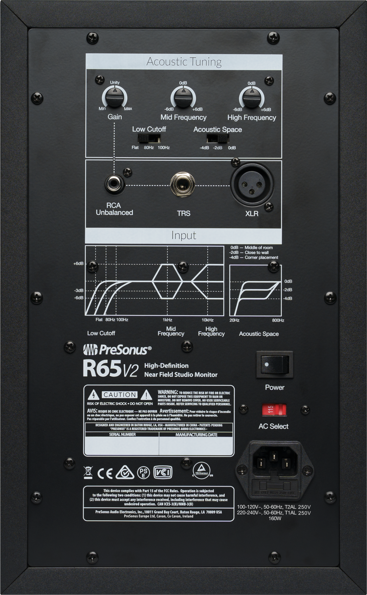 PreSonus® R65 V2 Studio Monitor, Black 2777500202