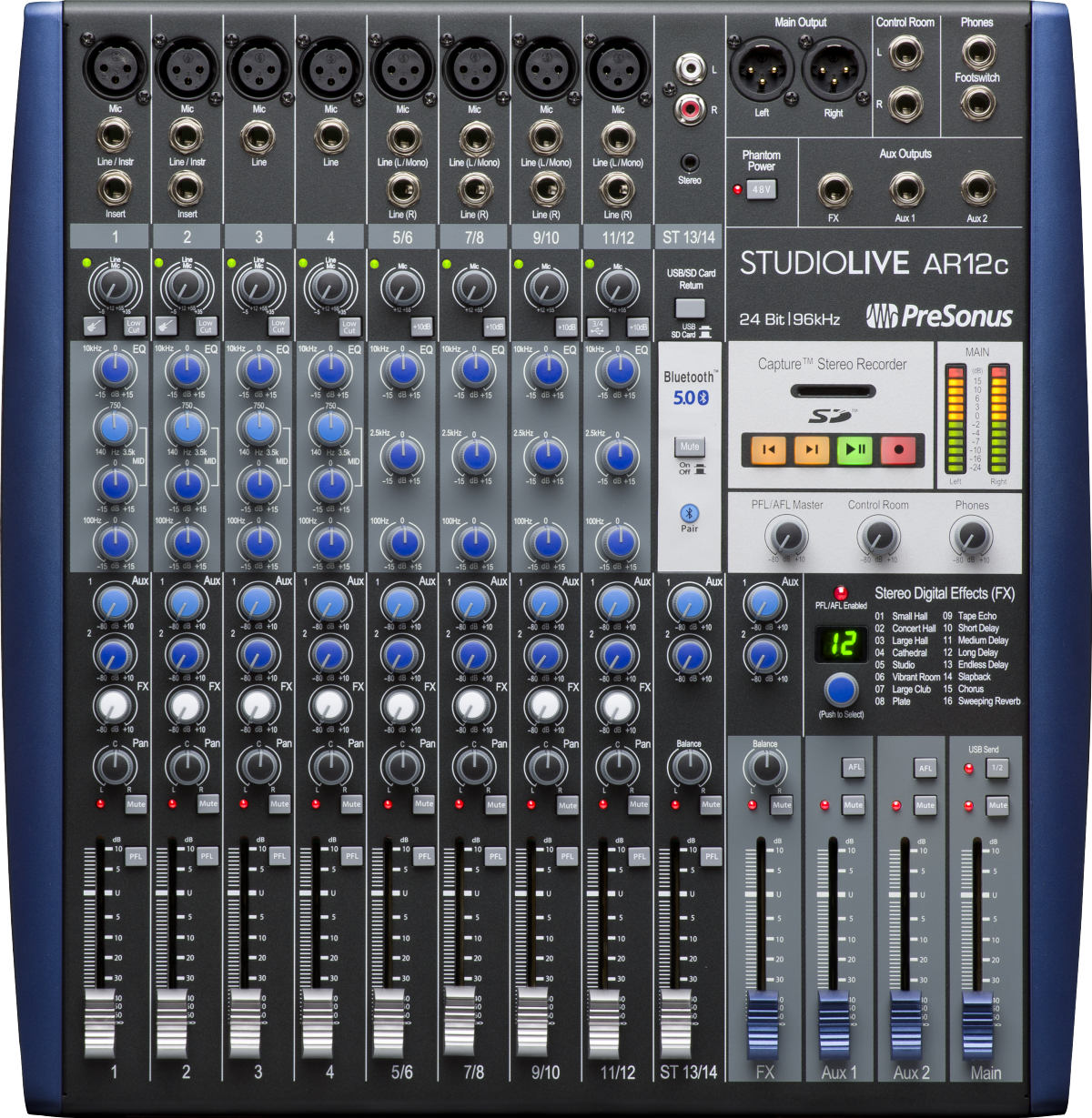 PreSonus® StudioLive® AR12c Analog Mixer, Blue 2779200101