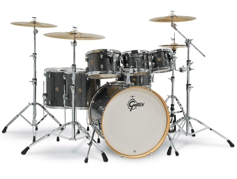 Gretsch Drums Catalina Maple 7-Piece Drum Shell Pack, Black Stardust CM1-E826P-BS