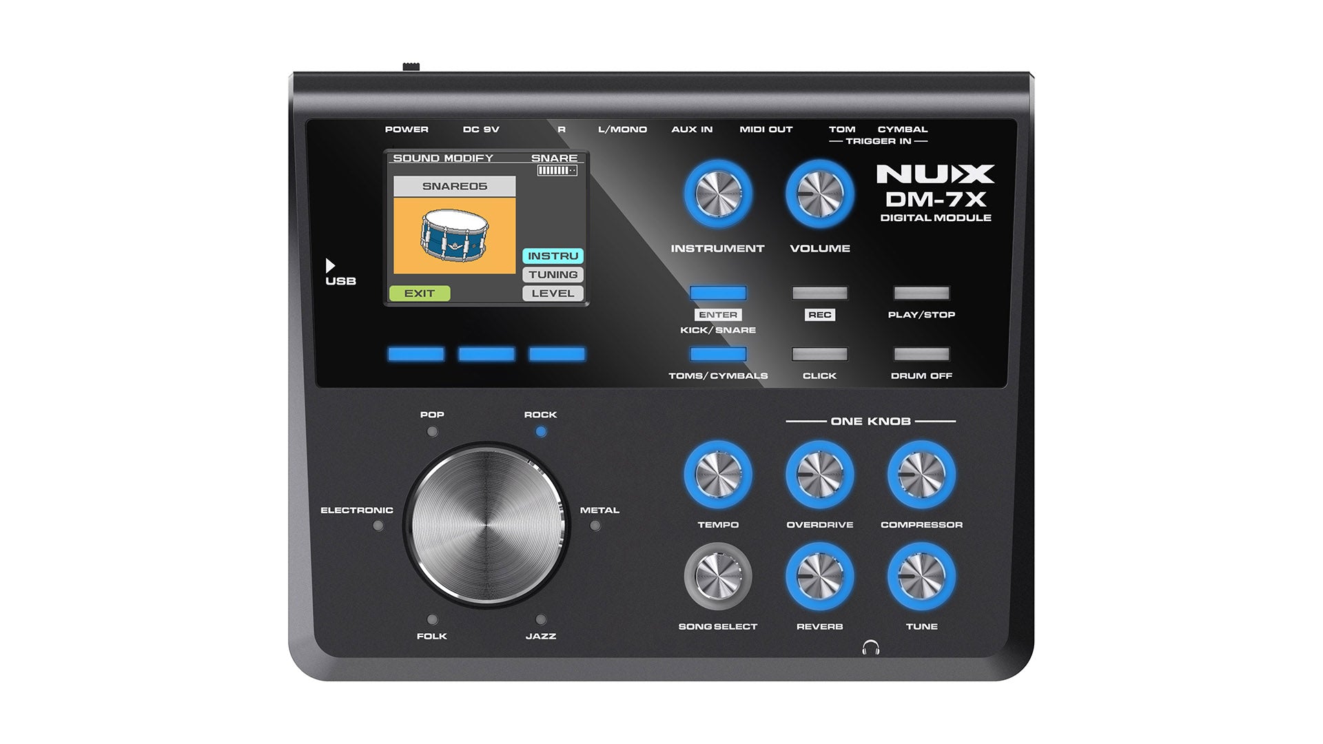 NUX Full Mesh Digital Electronic Drum Set DM-7X
