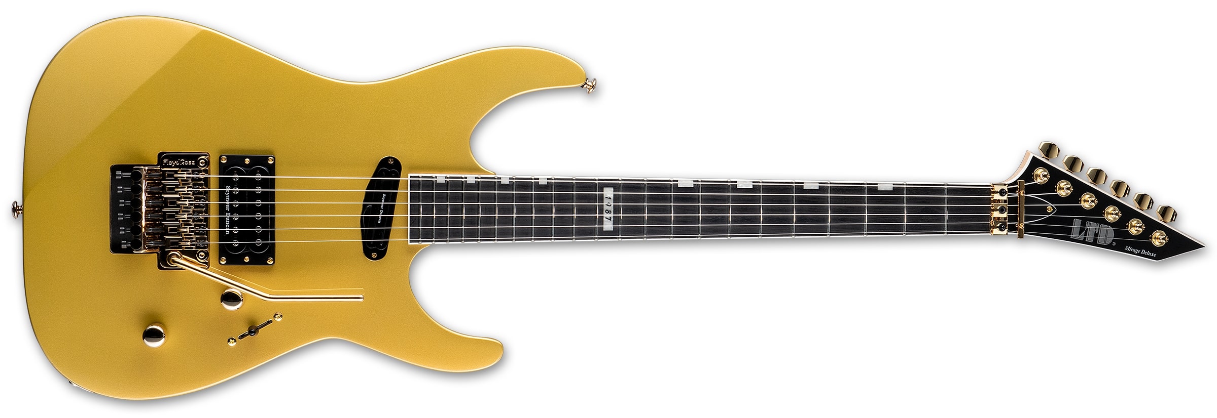 ESP LTD Mirage Deluxe 87 Electric Guitar, Metallic Gold LMIRAGEDX87MGO