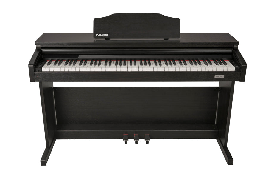 NUX Upright 88-Key Digital Piano With 4 Dynamic Curves, Dark Wood Finish WK-520