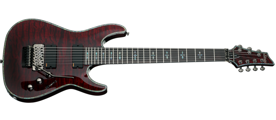 Schecter Hellraiser Series HR-C-7-FR-BCH Black Cherry 7 String Guitar with Floyd Rose and EMG 707TW 1812-SHC