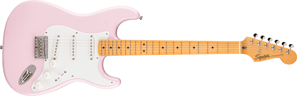 ✨未使用✨Fender Squier Stratocaster Pink HB Squier Mini Stratocaster Electric Guitar, Shell Pink, Laurel