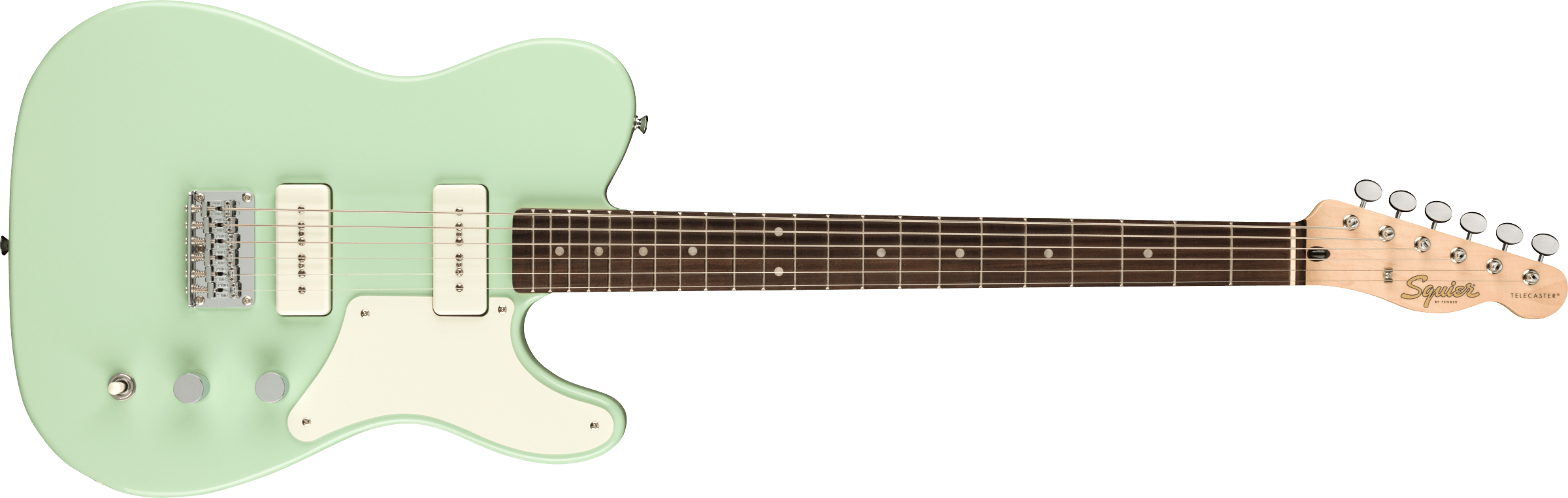 Squier Paranormal Baritone Cabronita Telecaster Parchment Pickguard, Surf Green 0377030557