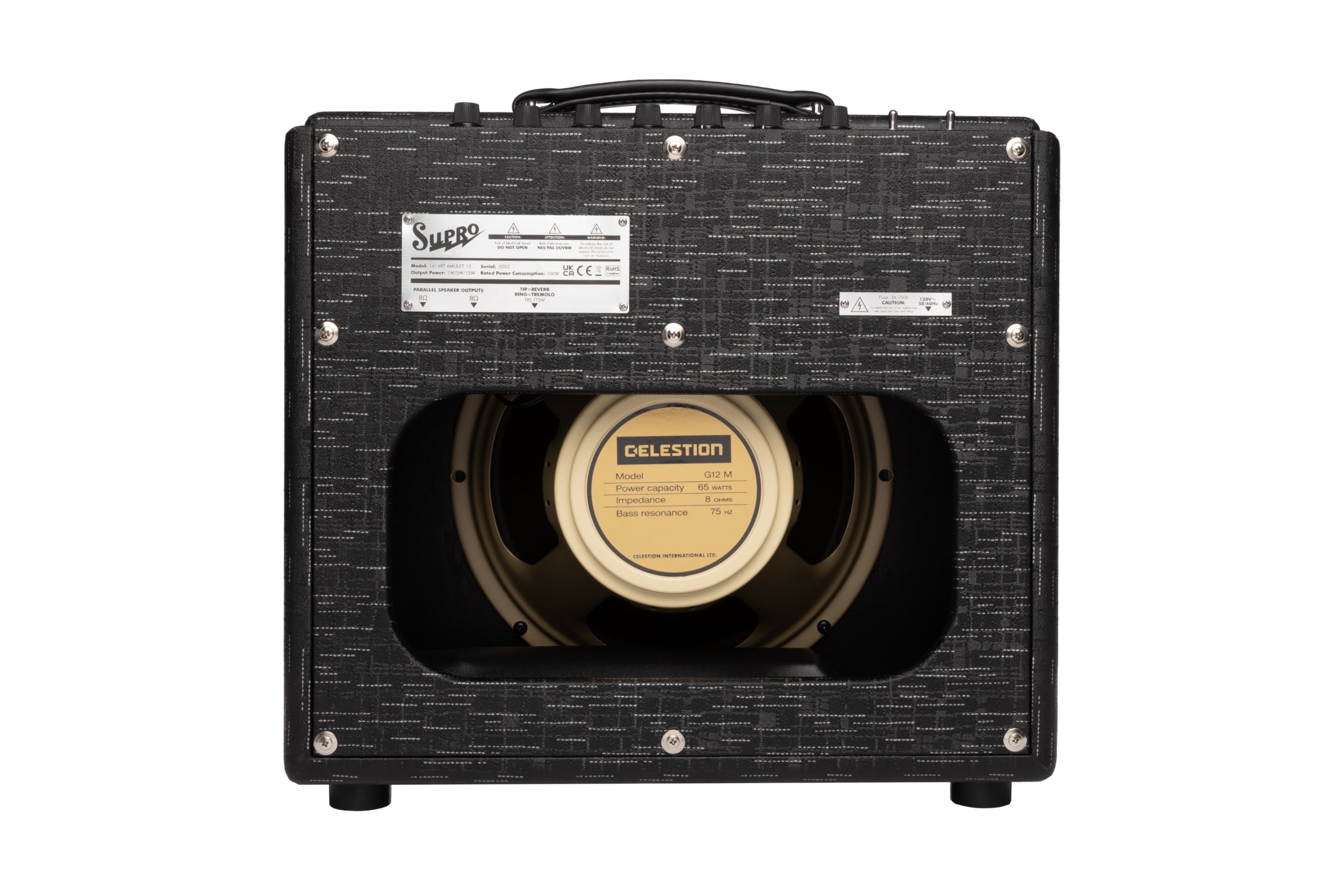 Supro Amulet 1 x 12 inch 15 watt Tube Combo Amp, Black Scandia 1614RT