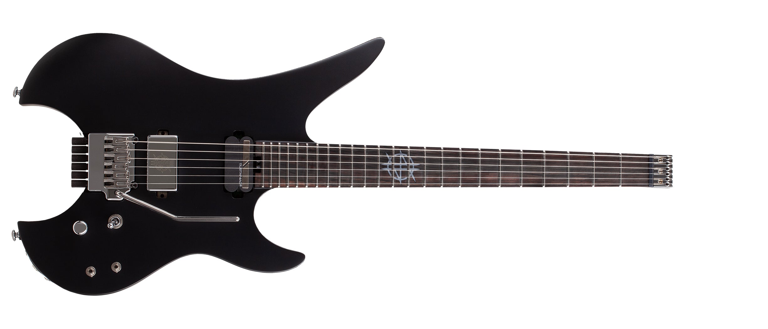 Schecter Synyster Gates Custom 6 TR S W/ SUSTAINIAC Headless Electric Guitar, Satin Black 2115-SHC