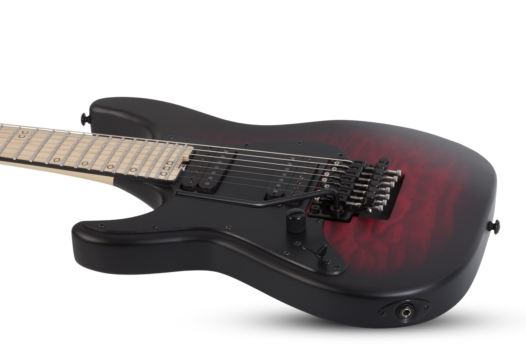Schecter Miles Dimitri Baker-7 FR Left-Handed Electric Guitar, Crimson Red Burst Satin 2138-SHC