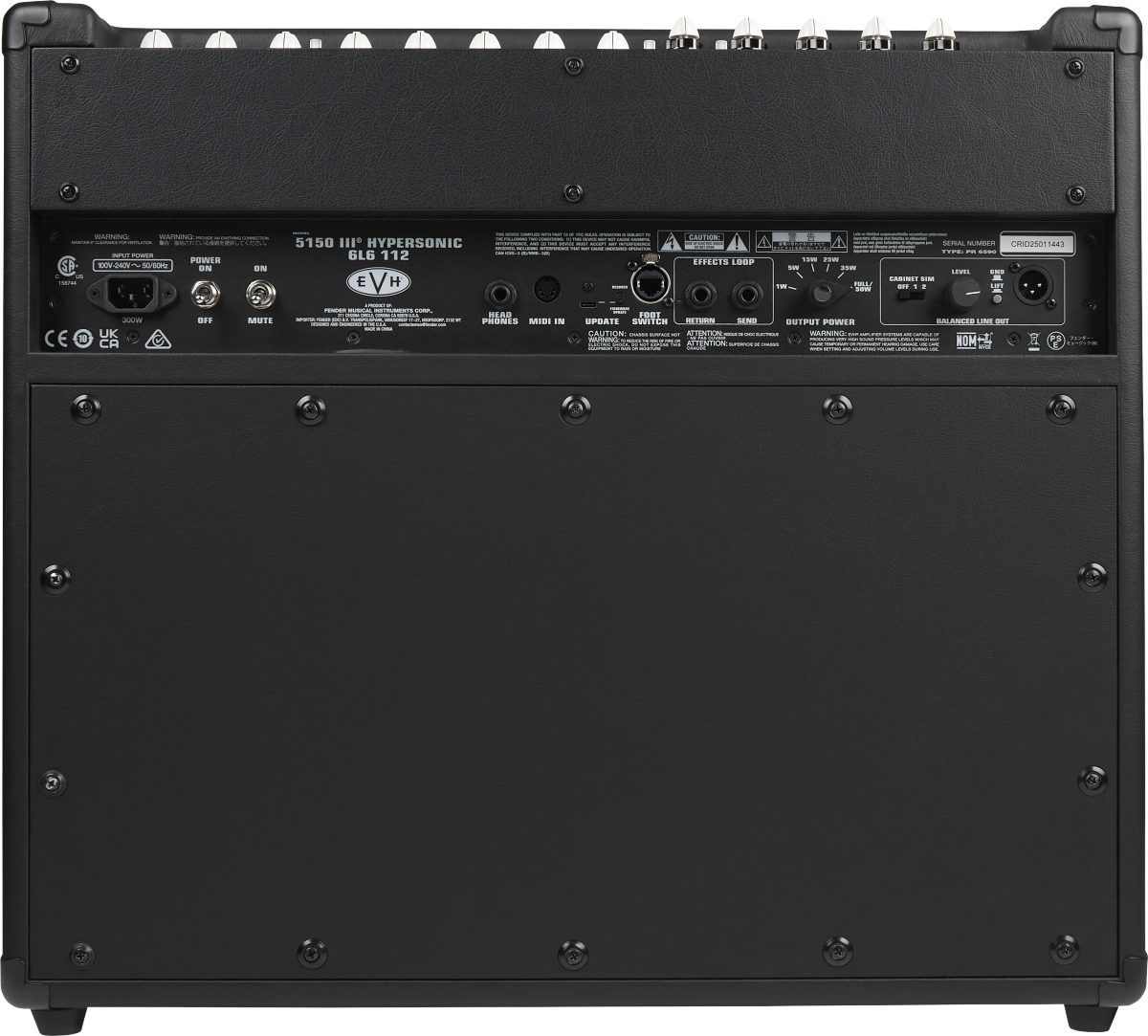 EVH 5150III Hypersonic 6L6 1x12 W/ FOOTSWITCH Black 2256010010