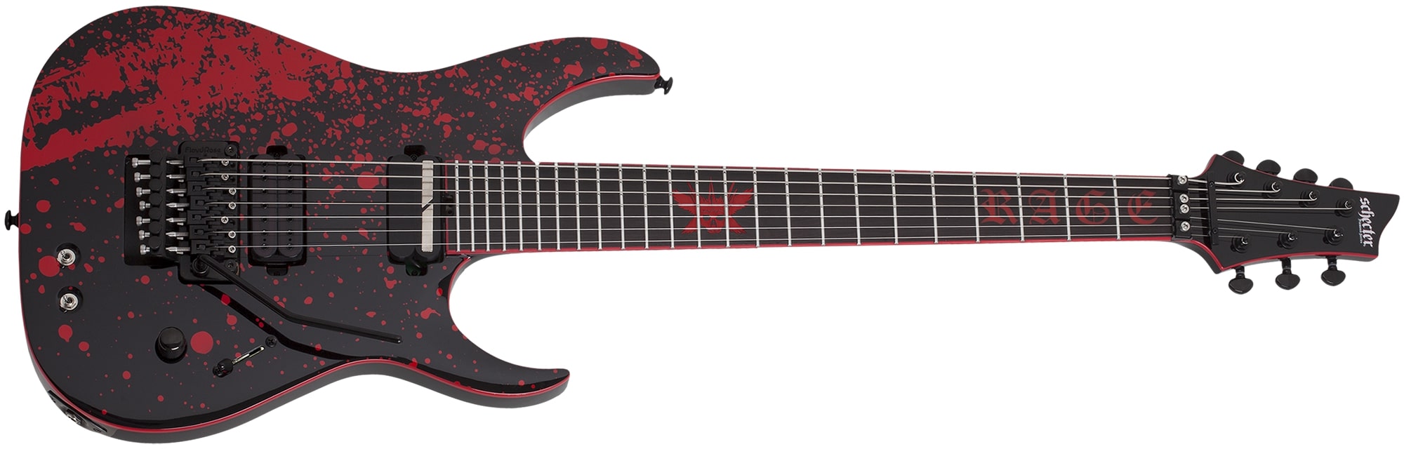 Schecter Sullivan King Banshee-7 FR-S 7 String Sustainiac Electric Guitar, Obsidian Blood 2485-SHC