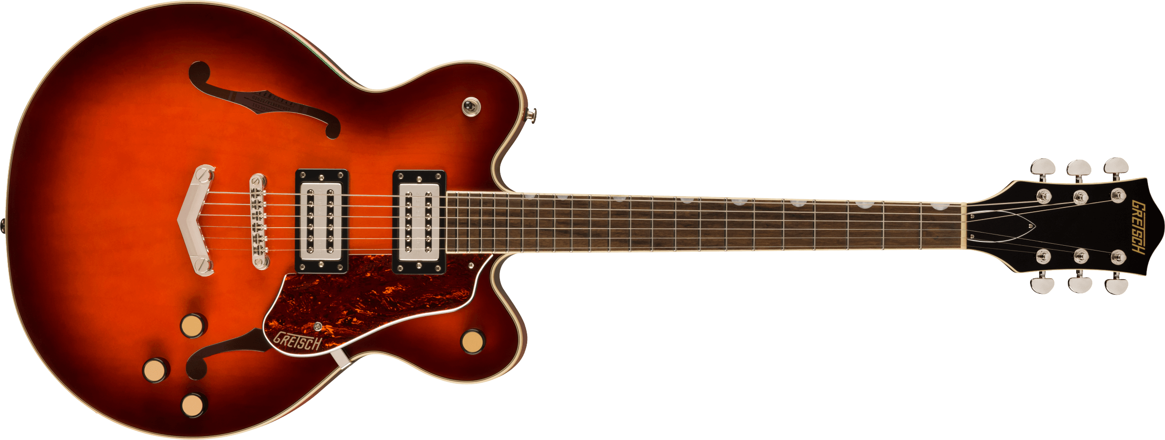 GRETSCH G2622 Streamliner™ Center Block Double-Cut with V-Stoptail, Laurel Fingerboard, Broad’Tron™ BT-3S Pickups, Fireburst 2817050516