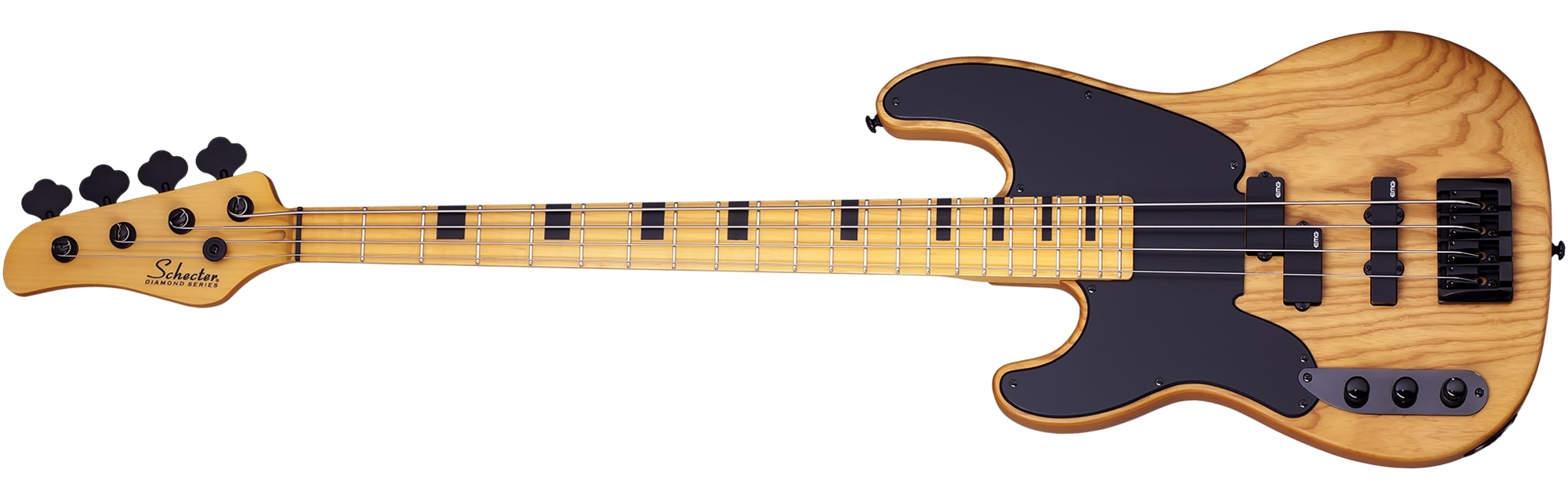 Schecter Model-T Session Left-Handed Electric Bass, Aged Natural Satin 2849-SHC