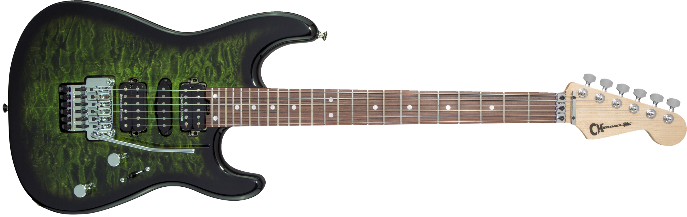 CHARVEL MADE IN JAPAN MJ San Dimas Style 1 HSH FR PF QM, Pau Ferro Fingerboard, Transparent Green Burst 2925834578