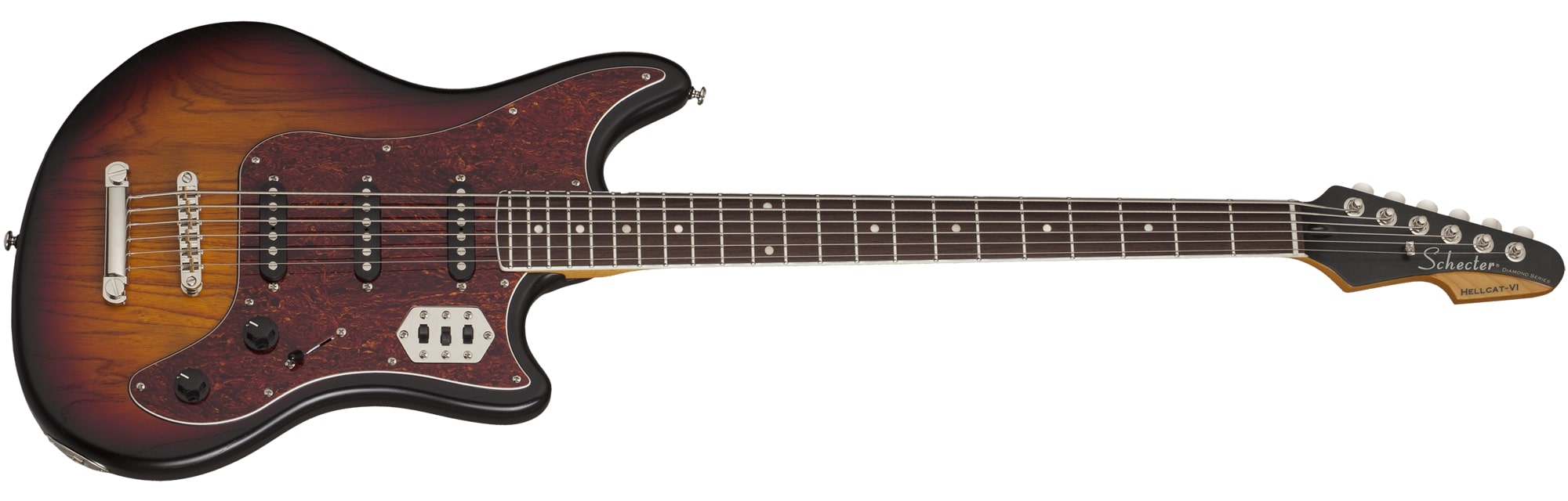 Schecter Hellcat-VI Electric Guitar, 3-Tone Sunburst Pearl Schecter Hellcat-VI Electric Guitar, 3-Tone Sunburst Pearl
