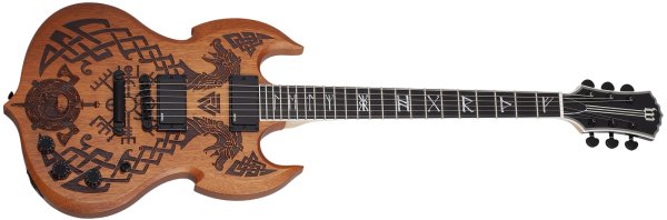 Wylde Audio Barbarian Carveworks Electric Guitar, Natural Satin 4586-SHC