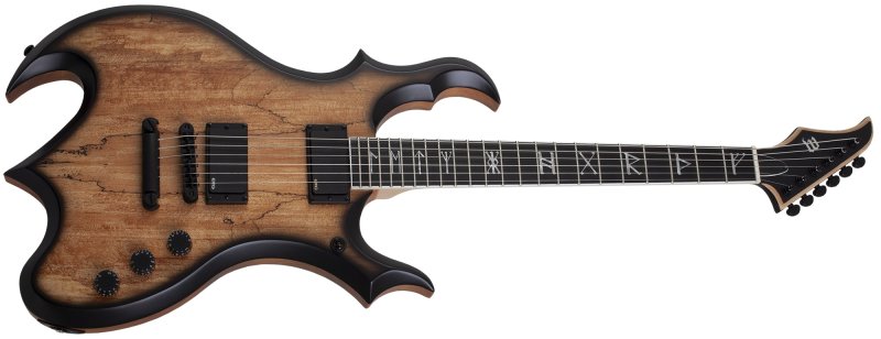 Wylde Audio Wrathmaker Electric Guitar, Spalted Maple with Black Burst 4589-SHC