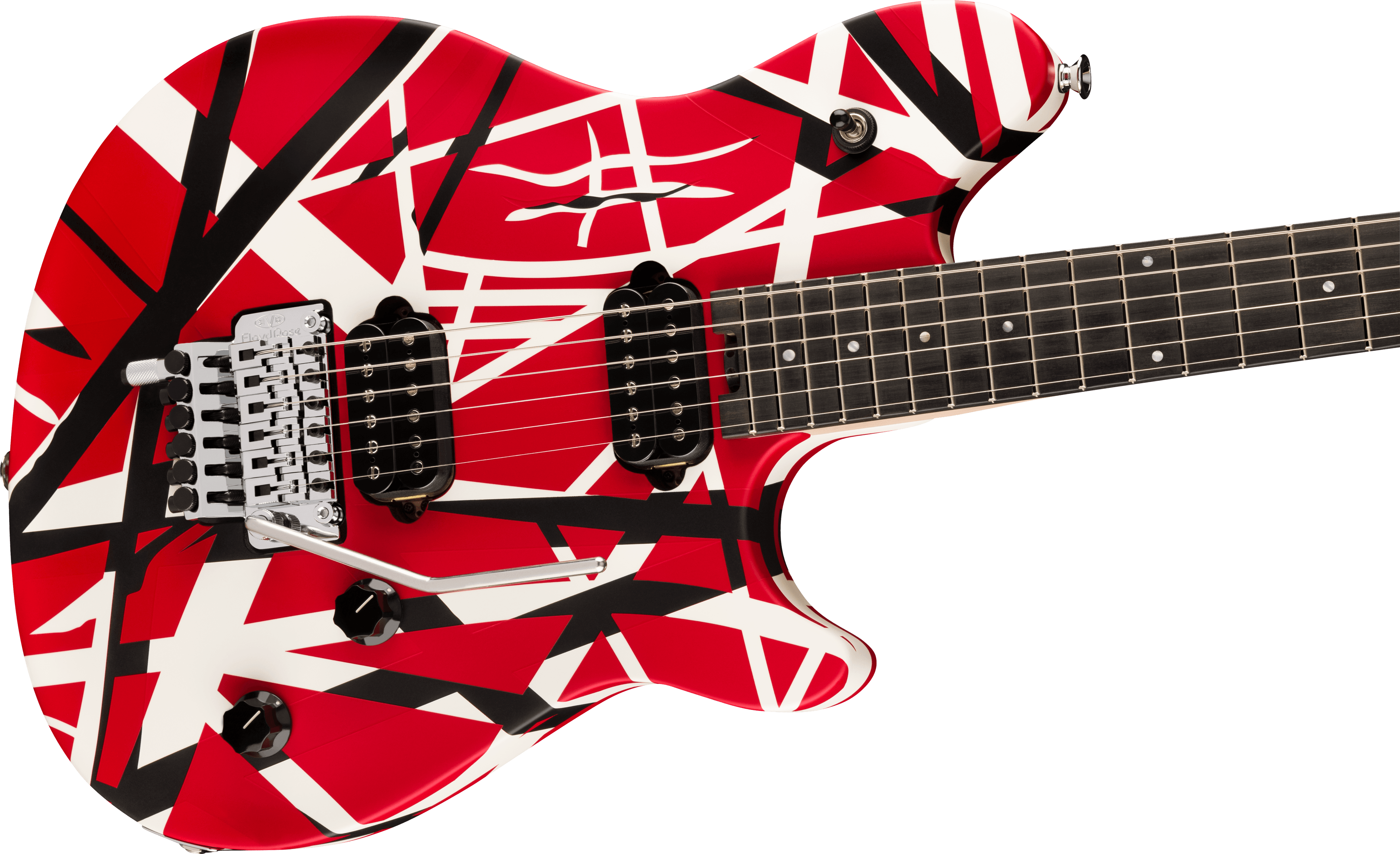 EVH Wolfgang Special Striped Series, Ebony Fingerboard Satin Red, Black, and White 5107702315