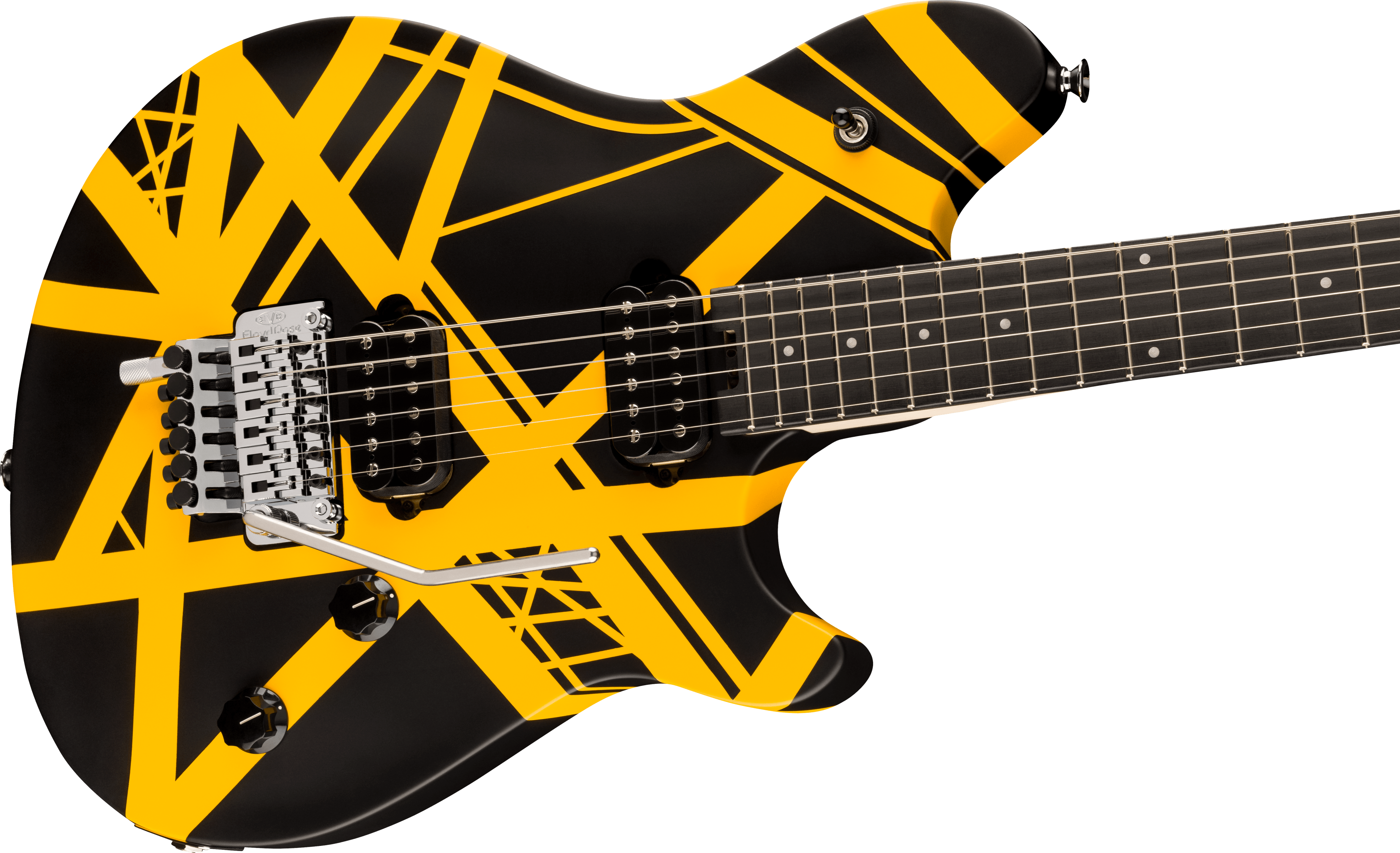 EVH Wolfgang Special Striped Series Ebony Fingerboard Satin Black and Yellow 5107702316 SERIAL NUMBER WG240270M 7.2 LBS