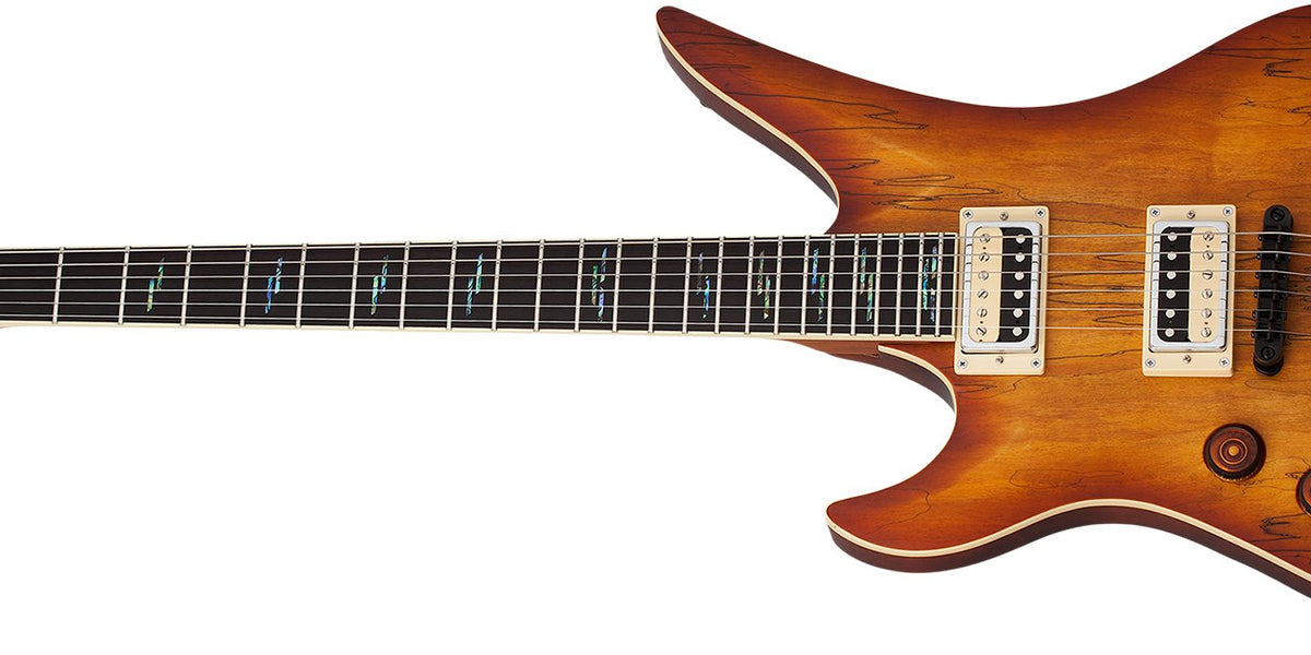 Schecter Avenger Exotic Left-Handed Electric Guitar, Spalted Maple