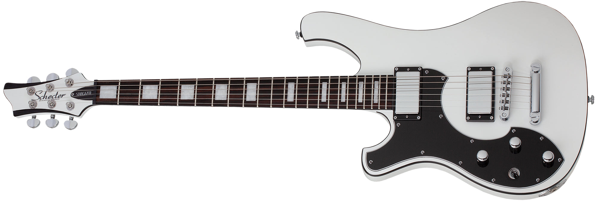 Schecter Stargazer-6 Left Handed Electric Guitar Gloss White 686-SHC SERIAL NUMBER IM25011787 - 8.0 LBS