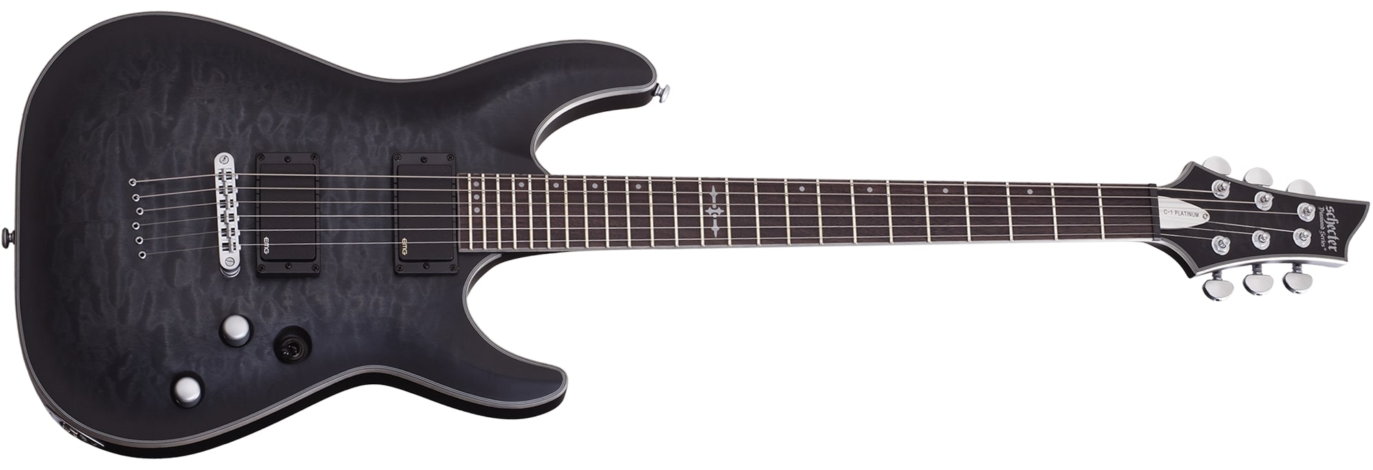 Schecter C-1 Platinum Electric Guitar, See-Thru Black Satin 790-SHC