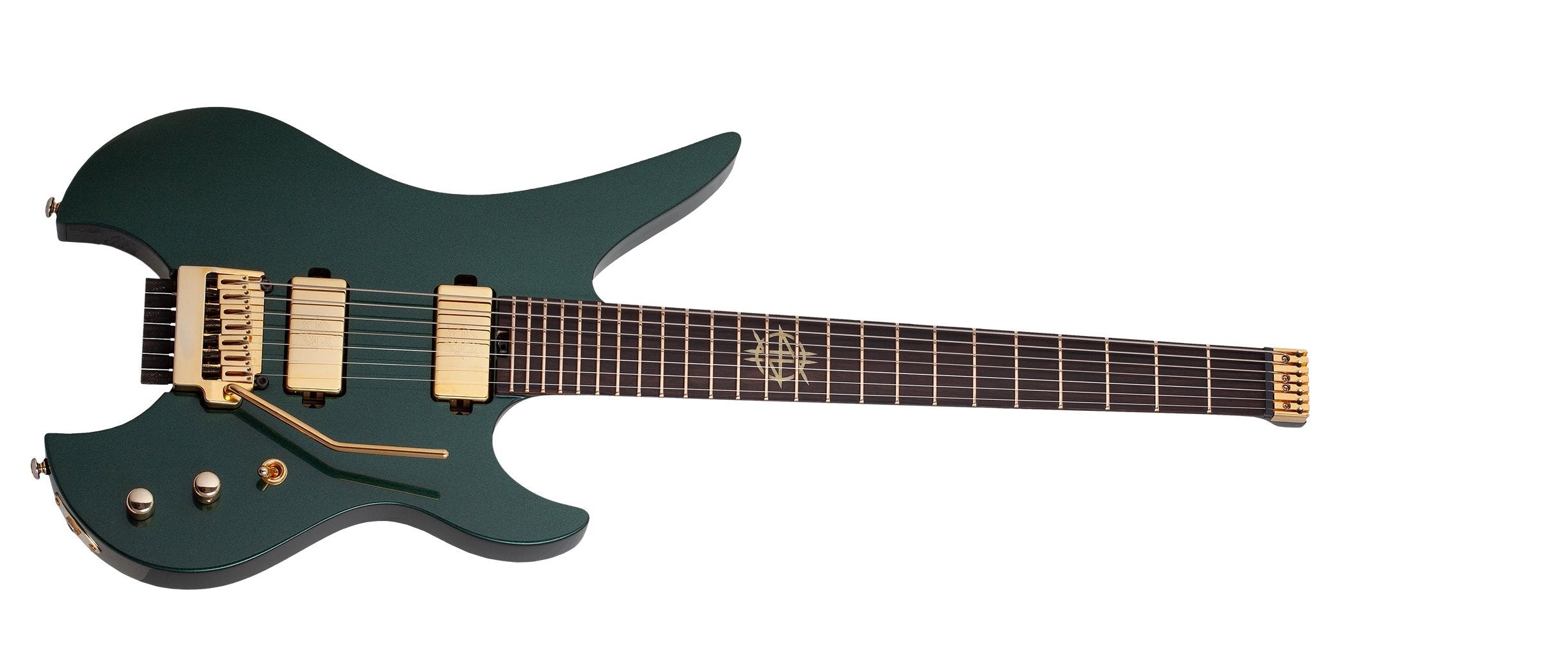 SCHECTER SYNYSTER GATES CUSTOM-7 TR HEADLESS 7 STRING OAK GREEN METALLIC 2111-SHC