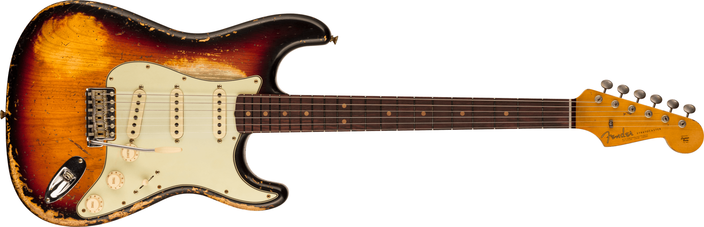 Fender Custom Shop 1963 Stratocaster Super Heavy Relic 3A Rosewood Fingerboard, Super Faded Aged 3-Color Sunburst 9236091092