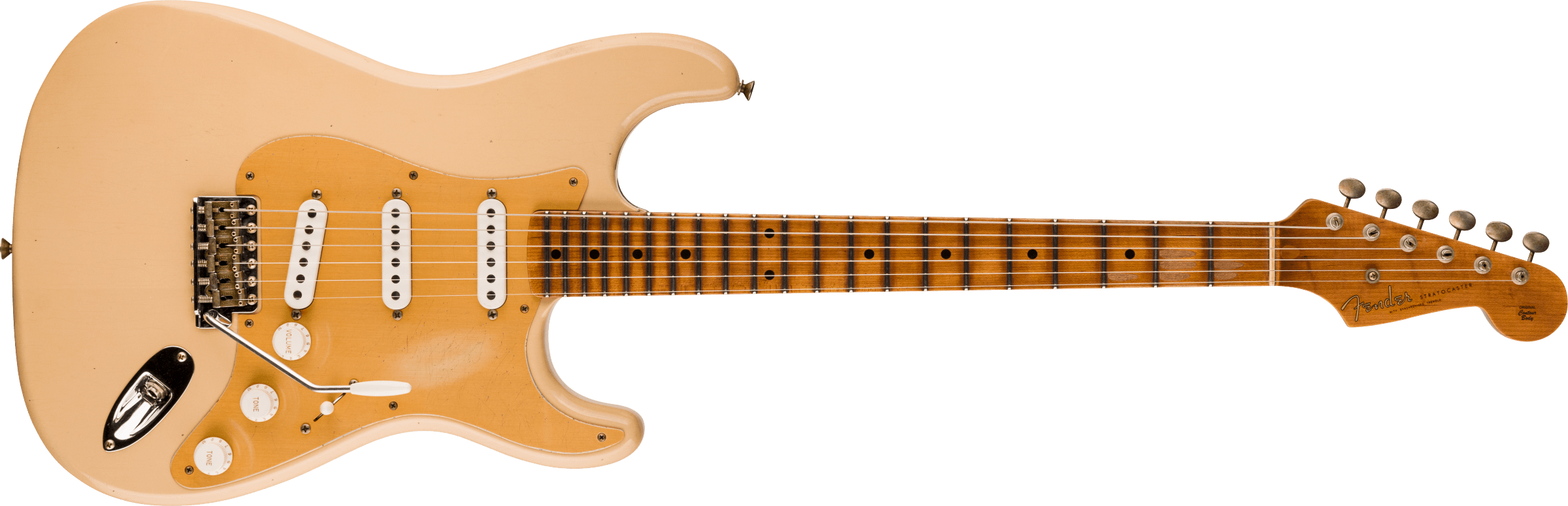 FENDER CUSTOM SHOP Limited Edition 1954 Roasted Stratocaster Journeyman Relic 1-Piece Roasted Quarterswan Maple Fingerboard, Desert Sand 923-6091-157