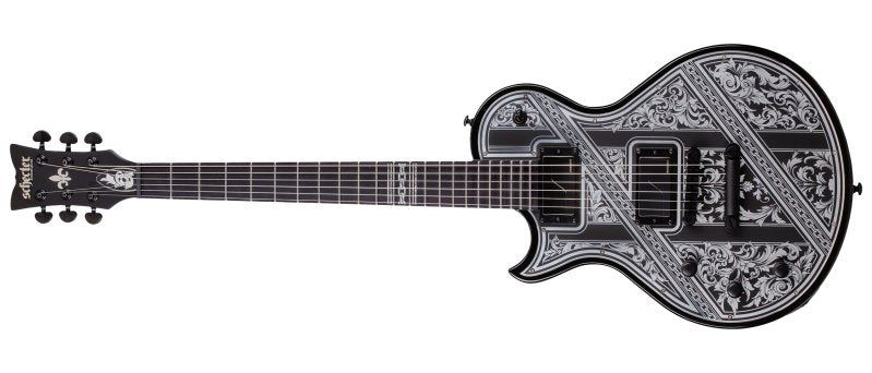 Schecter Solo-II Pryzm Palladium Left Handed Electric Guitar, Gloss Black 925-SHC