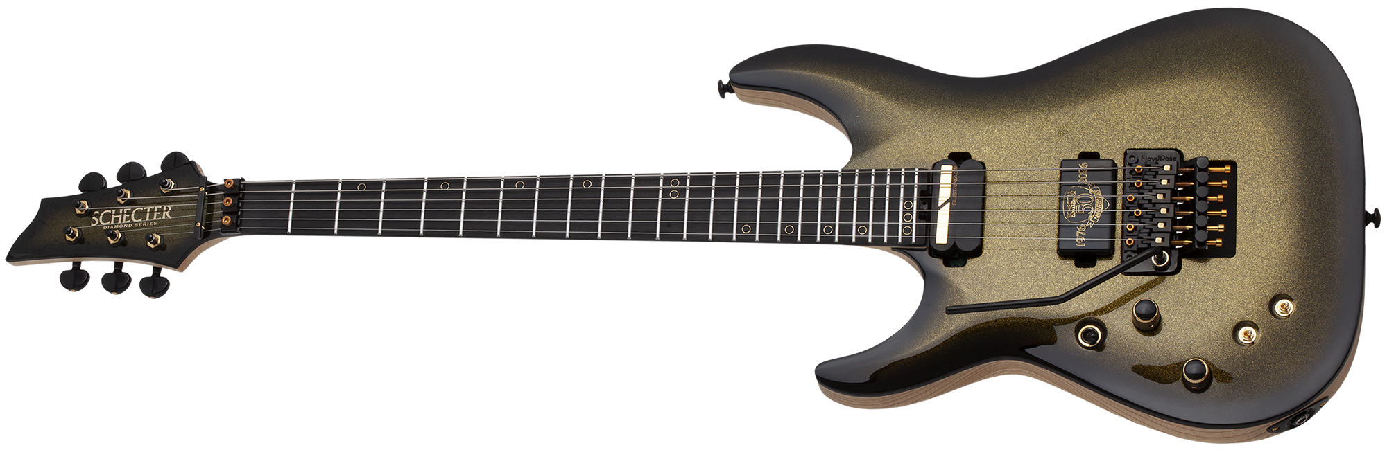 SCHECTER LEFT HANDED C-1 FR-S W/ SUSTAINIAC 50th Anniversary LH 50th Gold Burst 4141-SHC