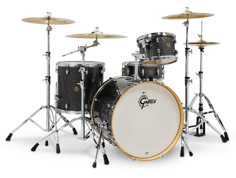 Gretsch Drums Catalina Maple Series 4-Piece Drum Shell Pack, Black Stardust CM1-E824S-BS