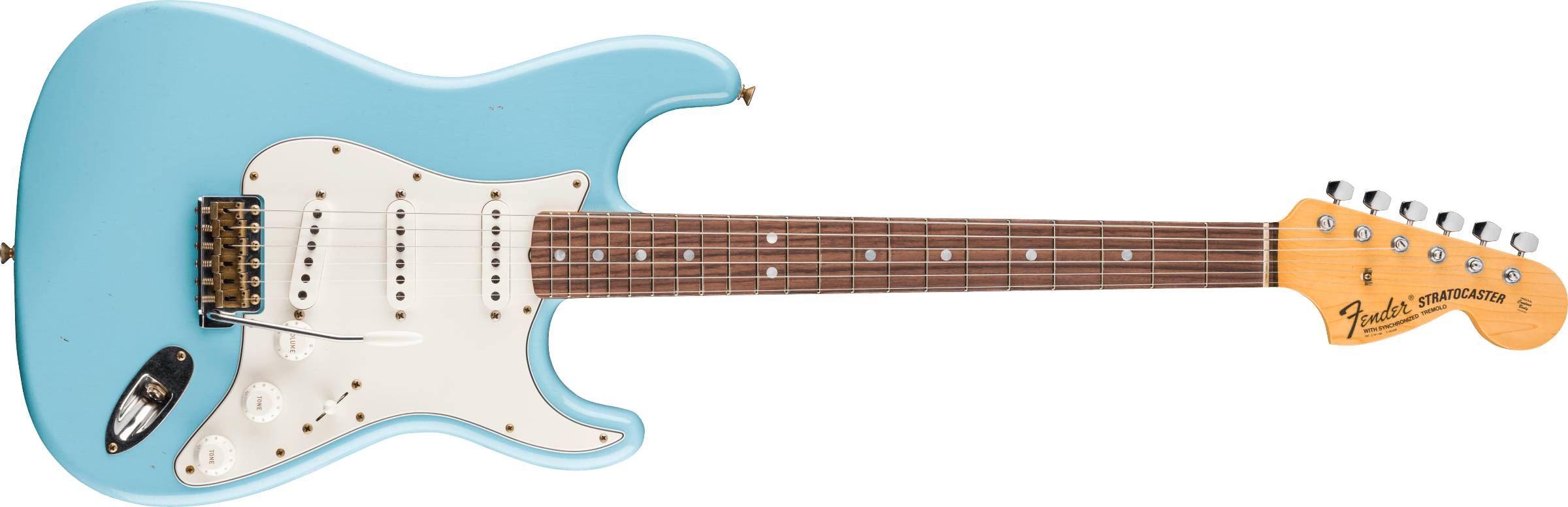 Fender Custom Shop 1969 Stratocaster Journeyman Relic Rosewood Fingerboard, Faded Daphne Blue 9235700045 SERIAL NUMBER CZ588780 - 7 LBS 11 OZ