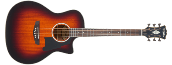 D'Angelico Excel Gramercy Acoustic / Electric Guitar, Mahogany Burst DAEG200MHBAP