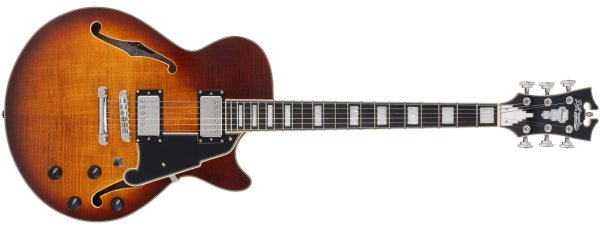 D'Angelico Premier SS Single Cutaway With Stopbar Electric Guitar, Dark Iced Tea Burst DAPSSDITBNS