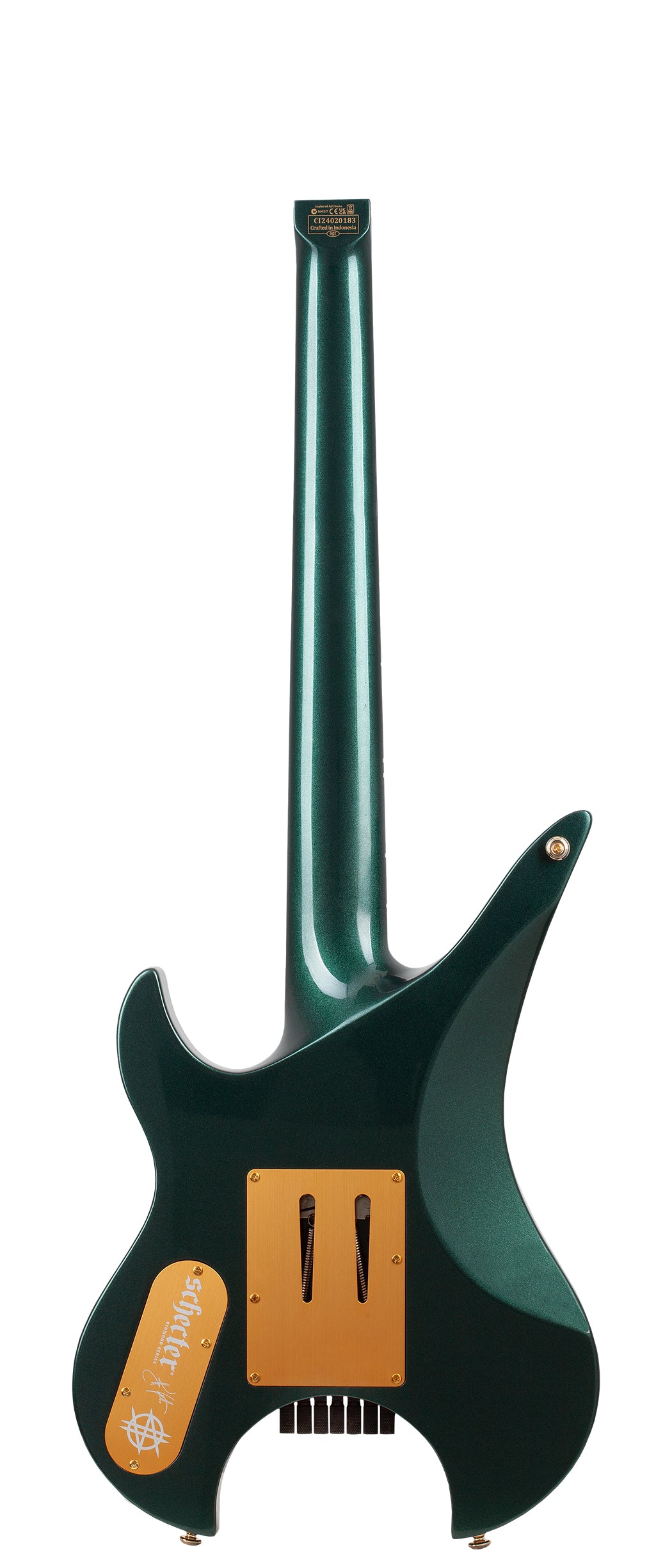 SCHECTER SYNYSTER GATES CUSTOM-7 TR HEADLESS 7 STRING OAK GREEN METALLIC 2111-SHC