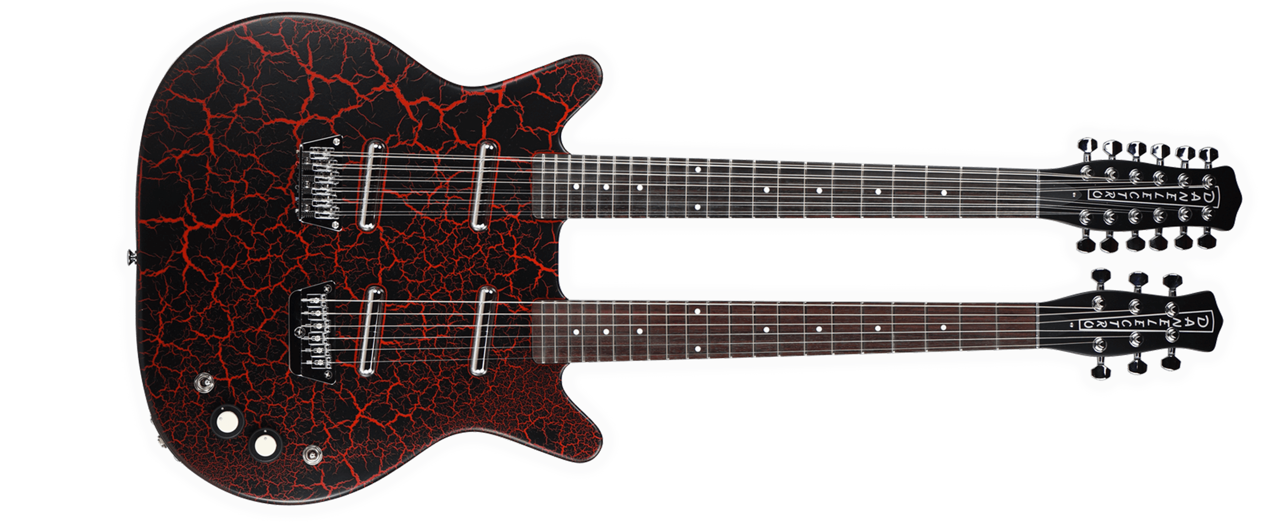 Danelectro Doubleneck 12/6 String Electric guitar Red Crackle DBN612-RDC