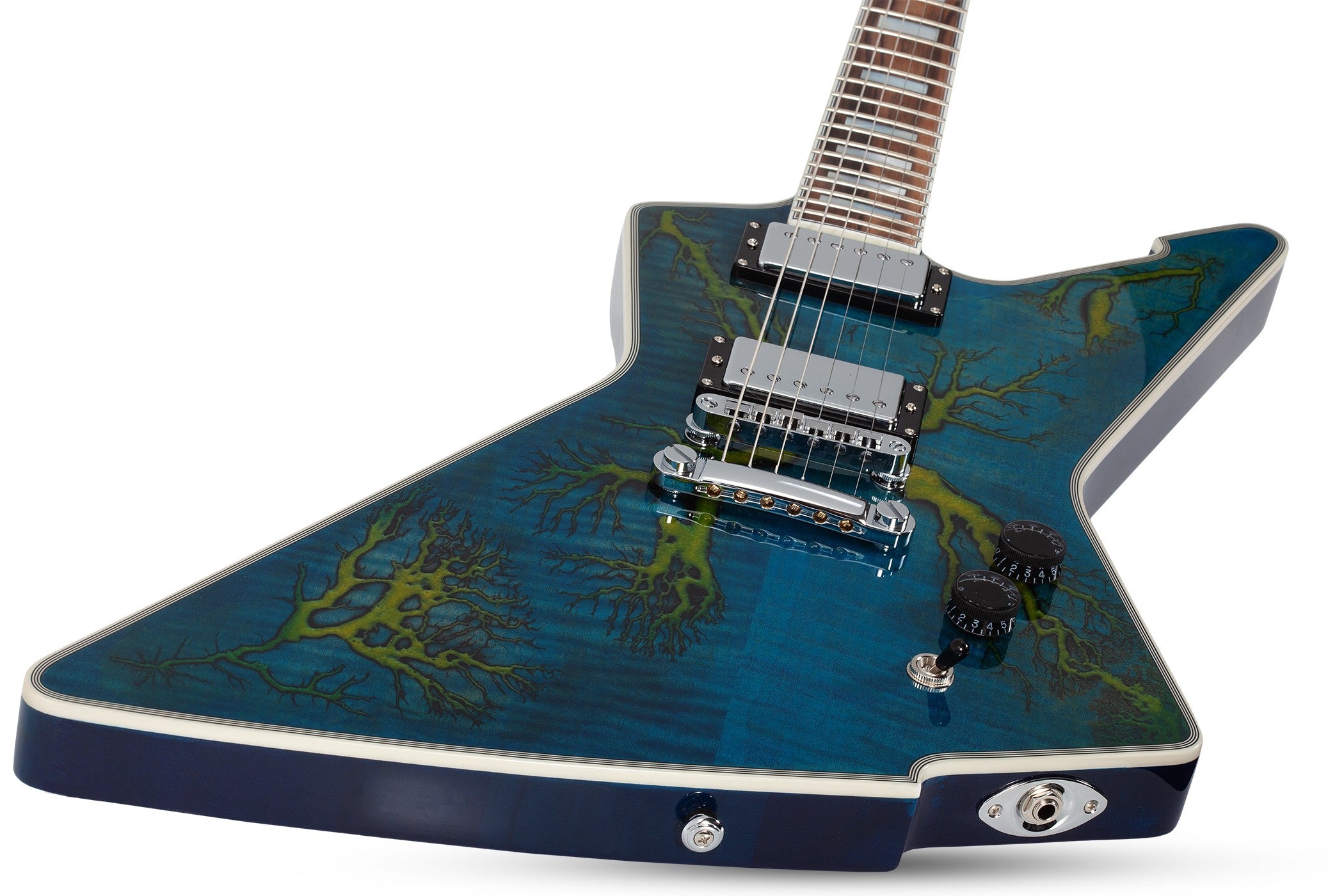 Schecter E-1 Electro-Resin Transparent Blue 603-SHC SERIAL NUMBER W24110518 - 7.2 LBS