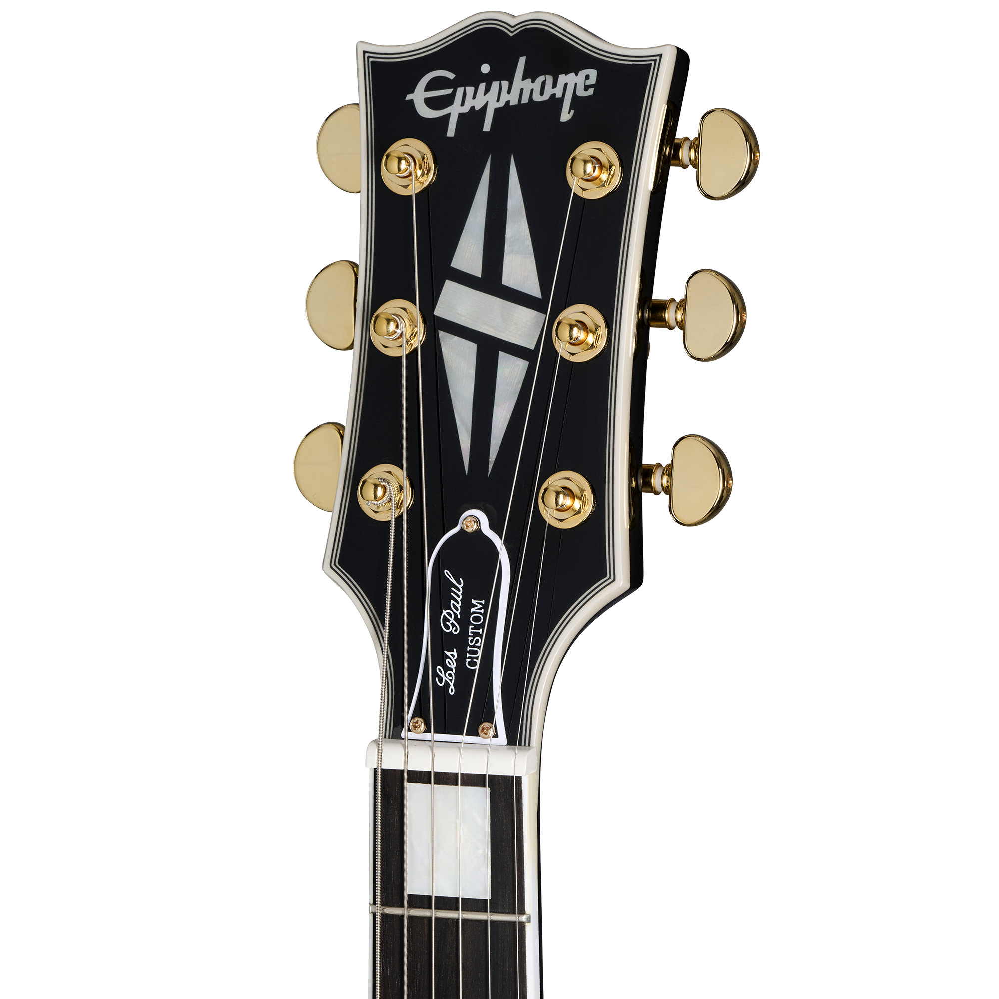 Epiphone ( GIBSON HEADSTOCK ) Les Paul Custom Electric Guitar with Case - Ebony ECLPCEBGH